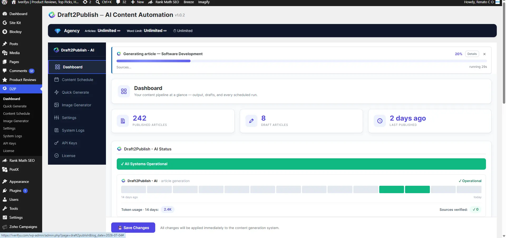 Draft2Publish-AI live research run gathering sources
